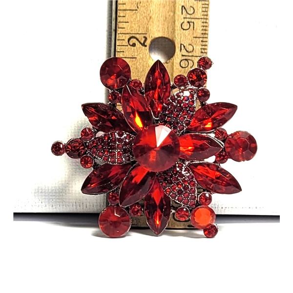 9) SHOWSTOPPER 1.5" WIDE RED CRYSTAL