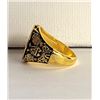 Image 2 : 15) GOLD TONE WITH BLACK ENAMEL, SIZE 9.75