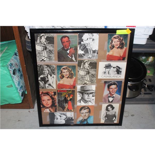 SHIRLEY TEMPLE & 60'S STARS POSTCARDS FRAMED 20X24