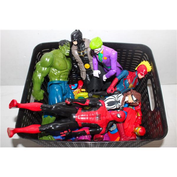 TUB OF SUPERHERO ACTION FIGURES