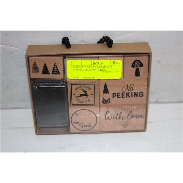 INDIGO HOLIDAY STAMP SET COMPLETE- NEW IN BOX