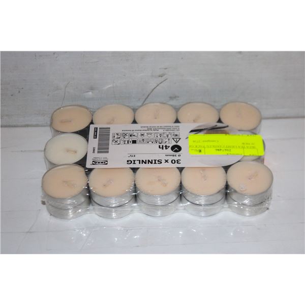 IKEA TEA LIGHT CANDLES- PACK OF 30 NEW