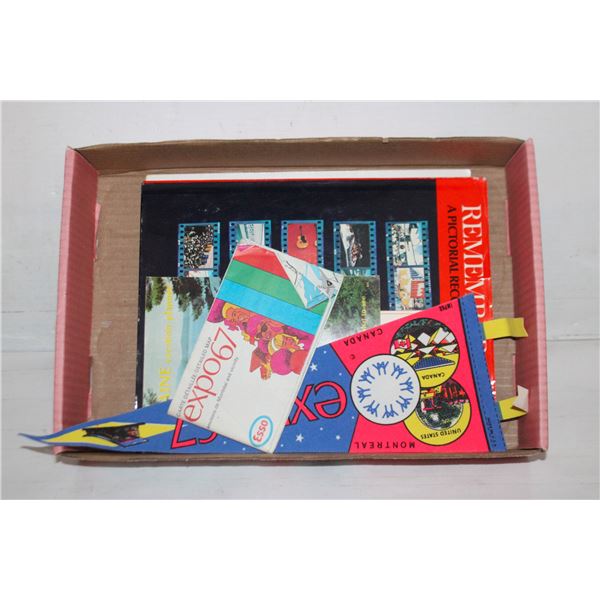 EXPO 67 BOOK/PENNANT/MAPS/BROCHURES- BOX LOT