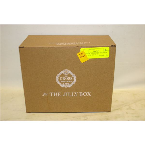 CHAMPAGNE COUPES- THE JILLY BOX- NEW SET OF 2