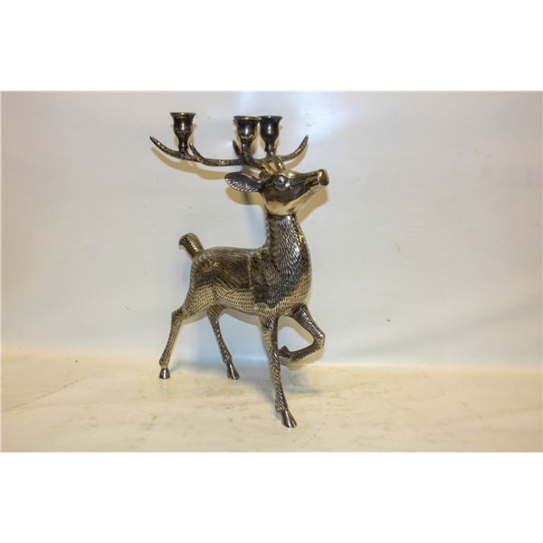 VINTAGE HEAVY METAL 15" REINDEER CANDLE HOLDER