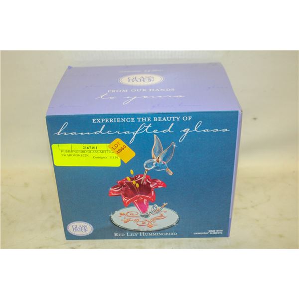 HUMMINGBIRD GLASS ART FIGURE SWAROVSKI/22K