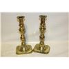 Image 1 : VINTAGE SOLID BRASS 8" CANDLESTICK PAIR