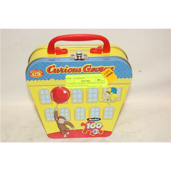 CURIOUS GEORGE 100 PIECE PUZZLE IN COLLECTORS TIN