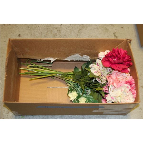 FAUX FLORALS- BOX LOT ASSORTED