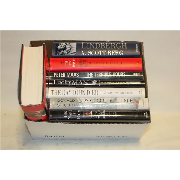 HARDCOVER FICTION-NON-FICTION BOOKS- BOX LOT