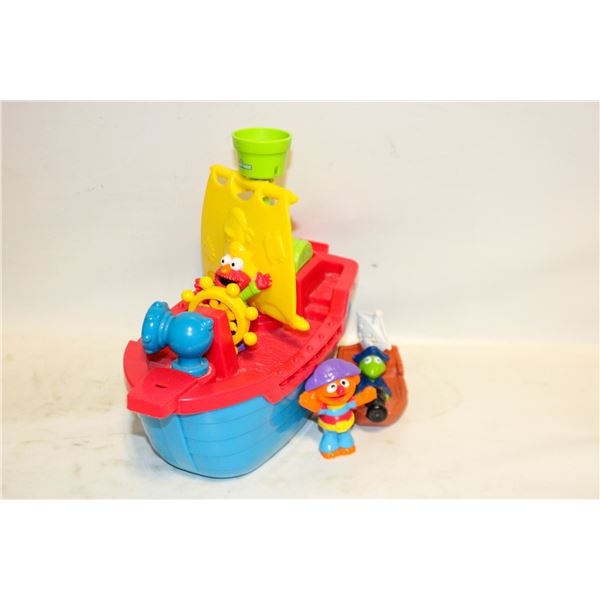 VINTAGE TYCO SESAME STREET PIRATE SHIP W/FIGURES