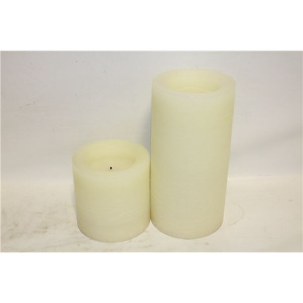 FLAMELESS PILLAR CANDLES- SET OF 2