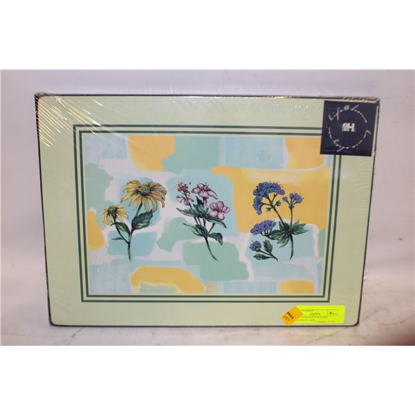 WILDFLOWER SET OF HARD PLACEMATS- NEW