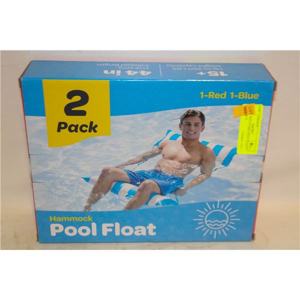 2 PACK INFLATABLE POOL FLOATS HAMMOCK