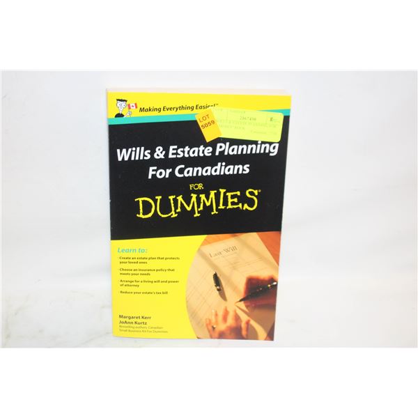 "WILLS & ESTATE PLANNING FOR DUMMIES" BOOK