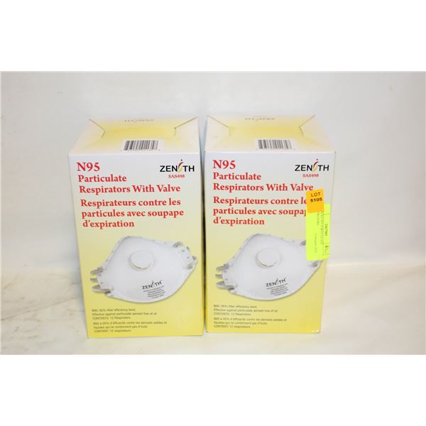 24 PACKS N95 PARTICULATE RESPIRATORS