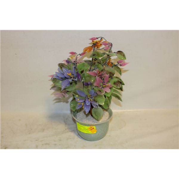 VINTAGE CERAMIC DECORATIVE FLOWER TREE 12" HIGH