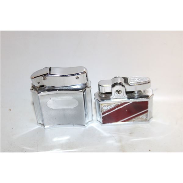 VINTAGE FISHER SWINGLINE & RED/SILVER LIGHTERS