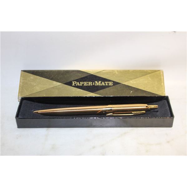 VINTAGE PAPERMATE GOLD BALLPOINT PEN IN BOX