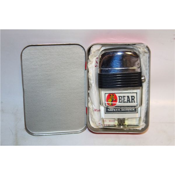 VINTAGE SCRIPTO "BEAR SAFETY SERVICE" LIGHTER IN