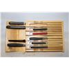 Image 1 : JA HENCKELS KNIFE BLOCK W/ 9 ASSORTED KNIVES