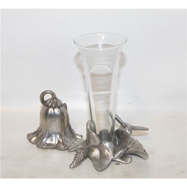 VINTAGE SEAGULL PEWTER VASES