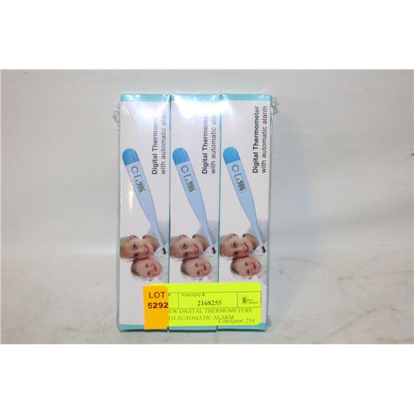 3 NEW DIGITAL THERMOMETERS WITH AUTOMATIC ALARM