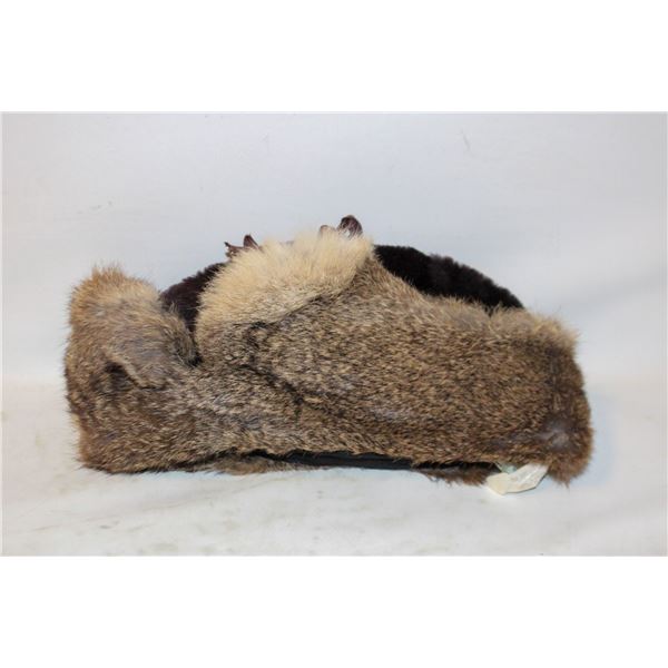VINTAGE RABBIT FUR TRAPPER HAT (MADE IN