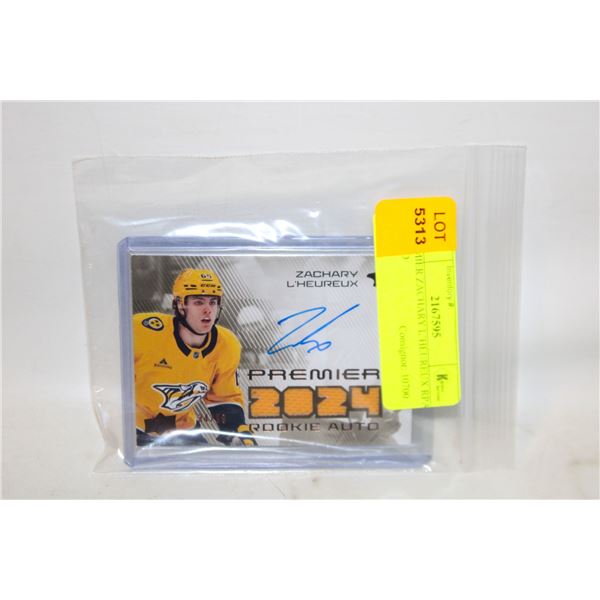 PREMIER ZACHARY L’HEUREUX RPA CARD