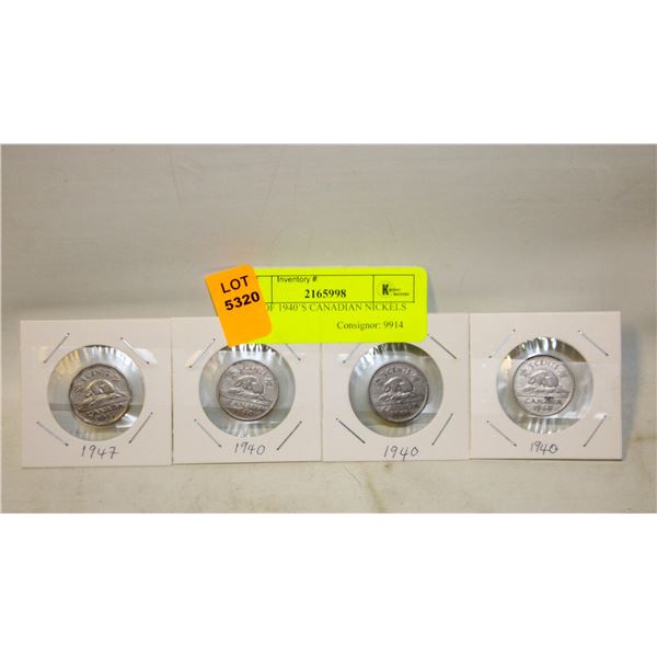 LOT OF 1940’S CANADIAN NICKELS