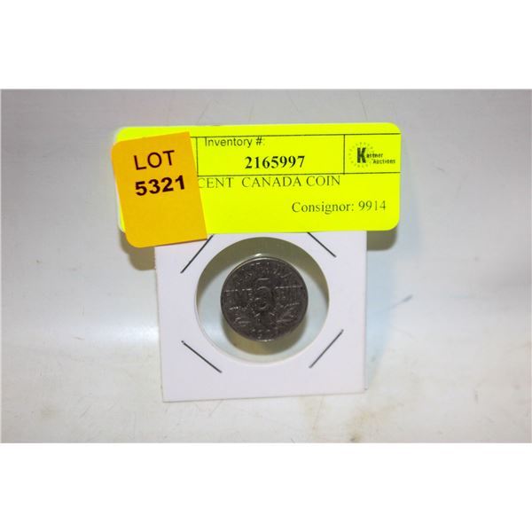 1929 5 CENT  CANADA COIN