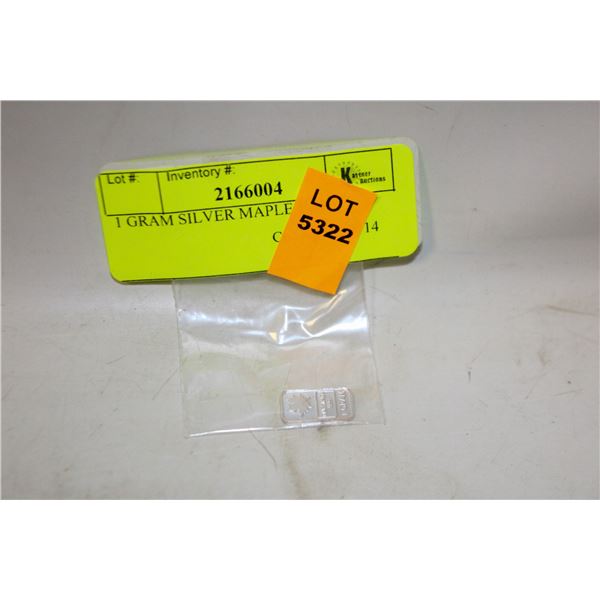 1 GRAM SILVER MAPLE BAR