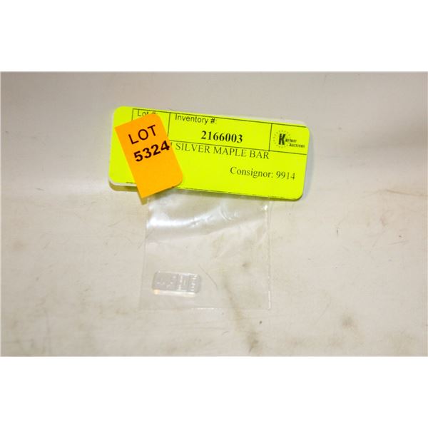 1 GRAM SILVER MAPLE BAR