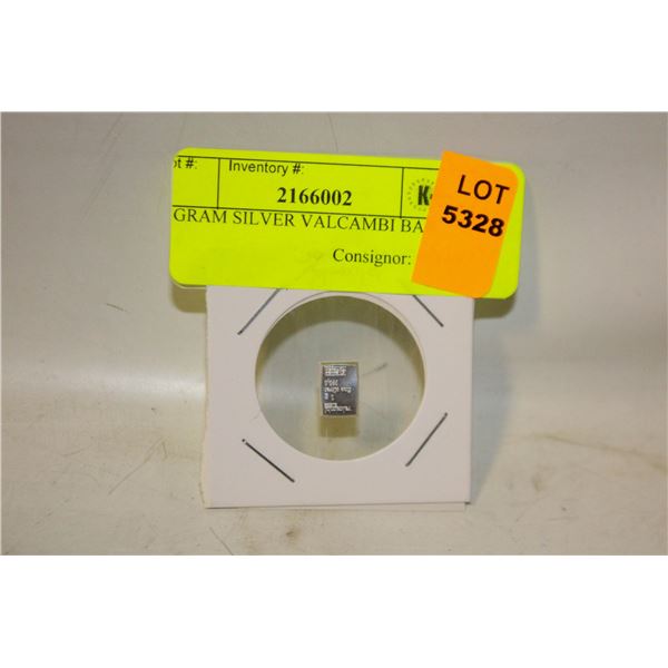 1 GRAM SILVER VALCAMBI BAR