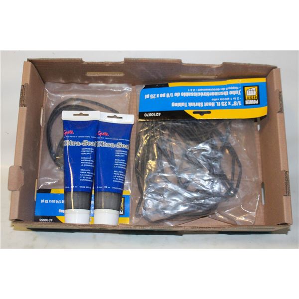 HEAT SHRINK TUBING AND 2 TUBES SILICON