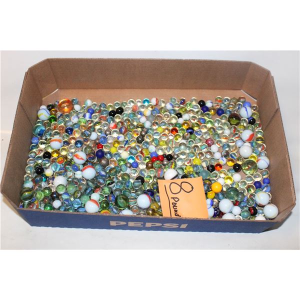 8 POUNDS OF BULK MARBELS LOTS OF CAT EYES
