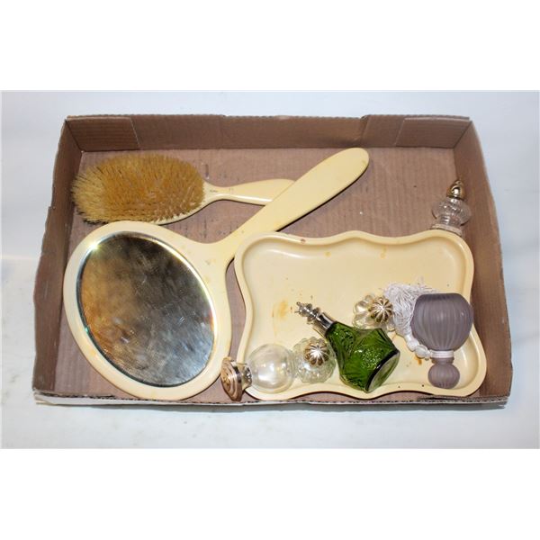 VINTAGE FRENCH IVORY CELLULOID VANITY SET