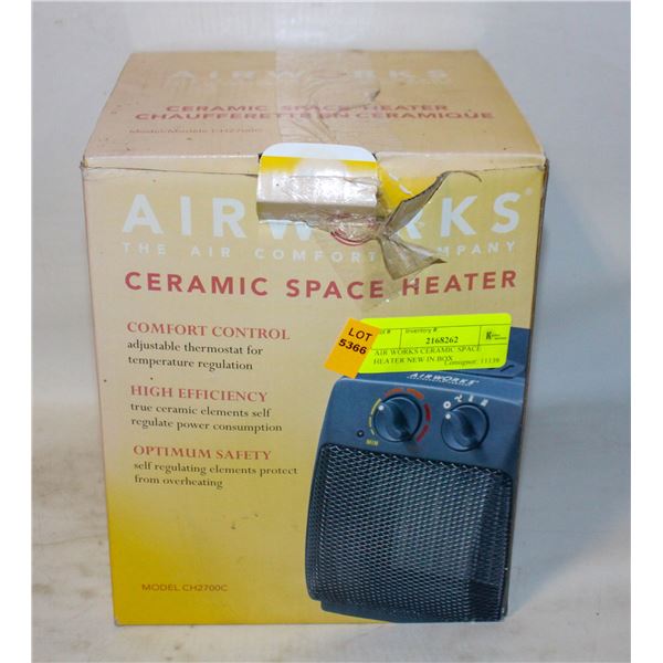 AIR WORKS CERAMIC SPACE HEATER NEW IN BOX
