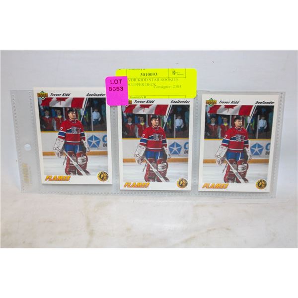 3X TREVOR KIDD STAR ROOKIES FLAMES UPPER DECK