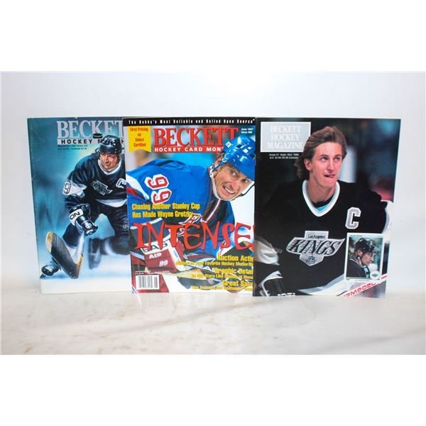 FLAT OF 3 WAYNE GRETZKY BECKETT MAGAZINES