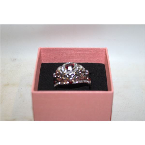 NEW RED STONE MEN'S RING - SIZE 11