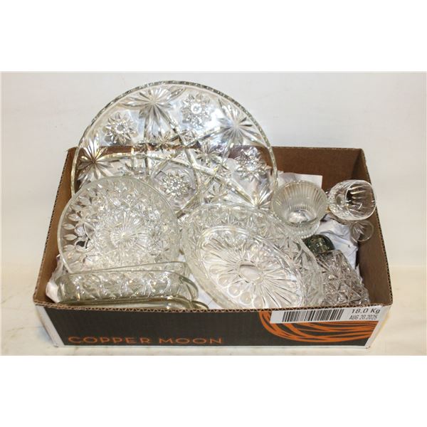 CRYSTAL/CUT GLASS ITEMS- BOX LOT ASSORTED
