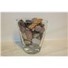 Image 1 : DECORATIVE GLASS VASE W/ RIVER STONES