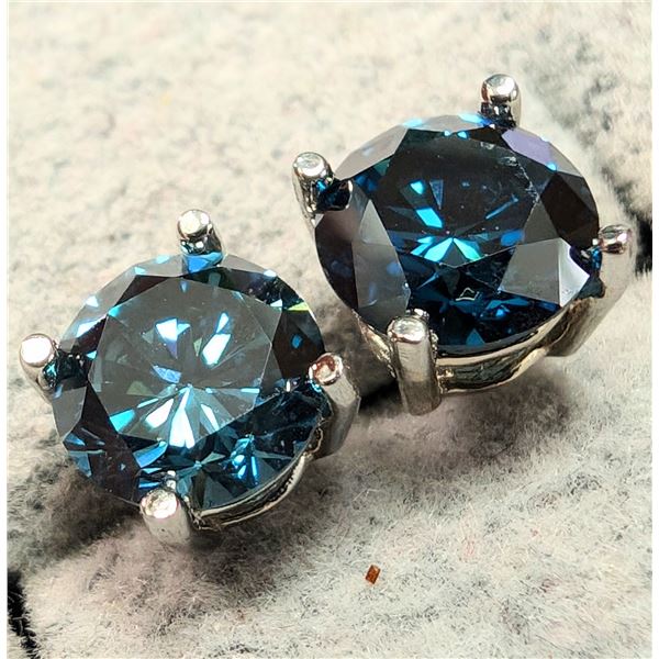 14K LAB BLUE DIAMOND 0.45CT EARRINGS