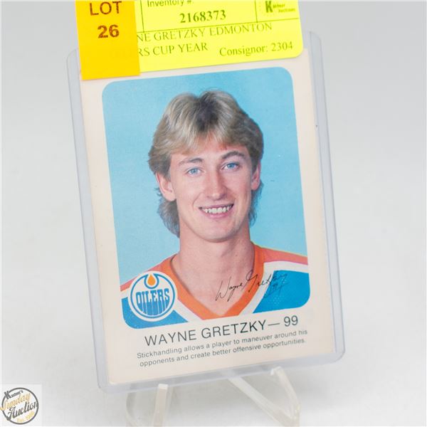 WAYNE GRETZKY EDMONTON OILERS CUP YEAR