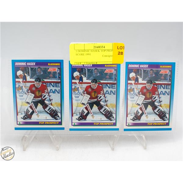 3 DOMINIC HASEK TOP PROSPECT SCORE 1991
