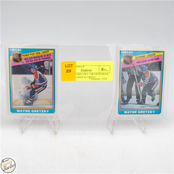 2 WAYNE GRETZKY 1983-84 POWER PLAY LEADER SCORING