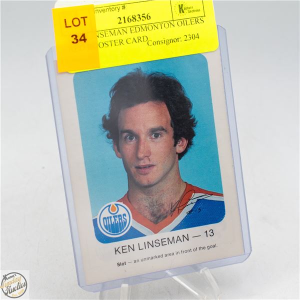 KEN LINSEMAN EDMONTON OILERS RED ROOSTER CARD