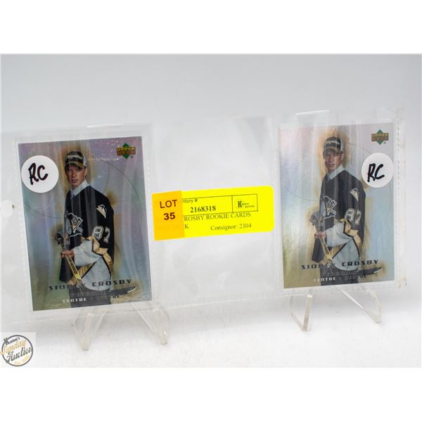 2 SIDNEY CROSBY ROOKIE CARDS UPPER DECK