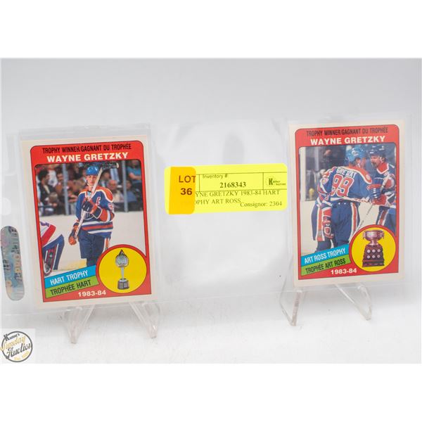 2 WAYNE GRETZKY 1983-84 HART TROPHY ART ROSS